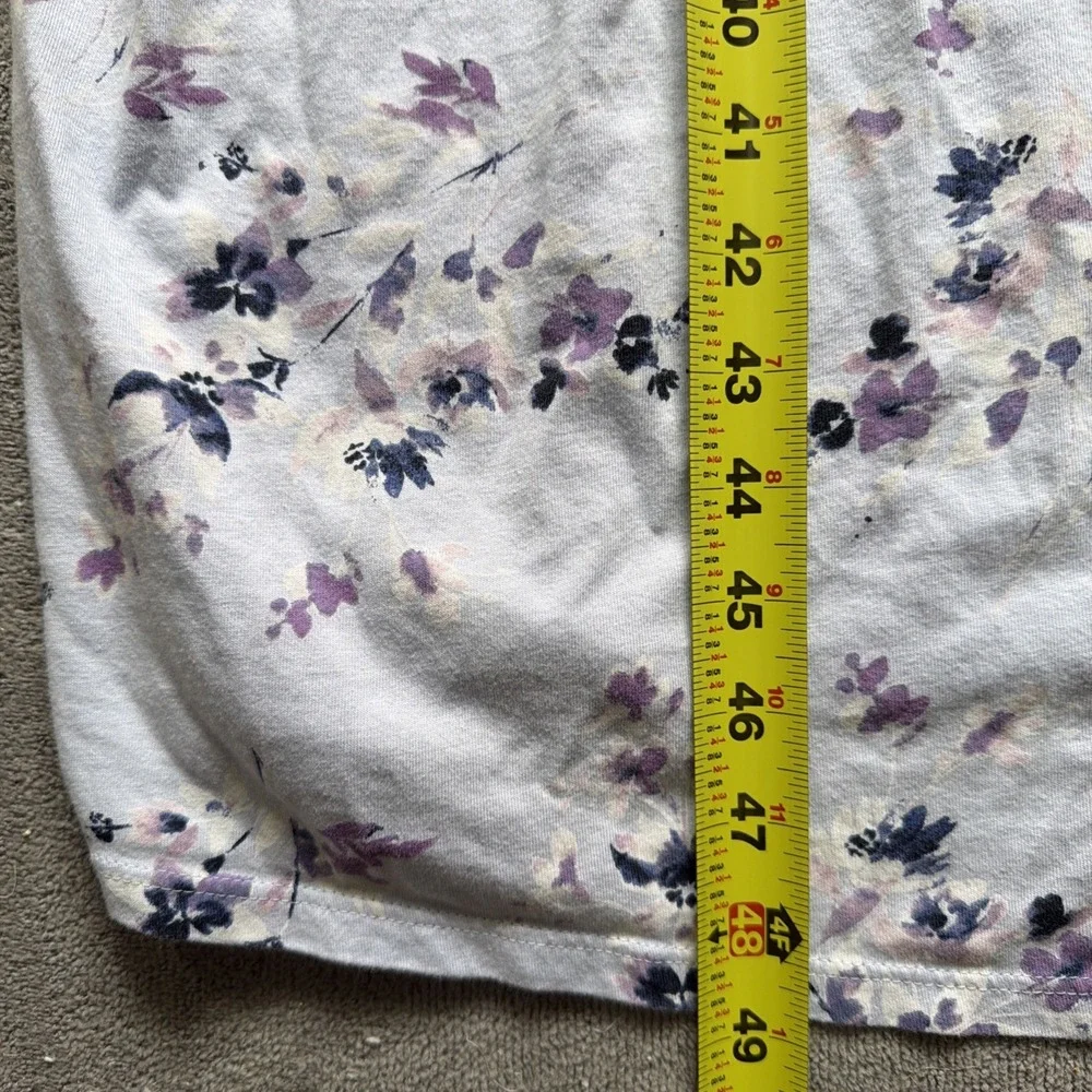 J‎ Jill Sleep Women's Floral Print Robe & Tank Lounge Set Medium Lavender